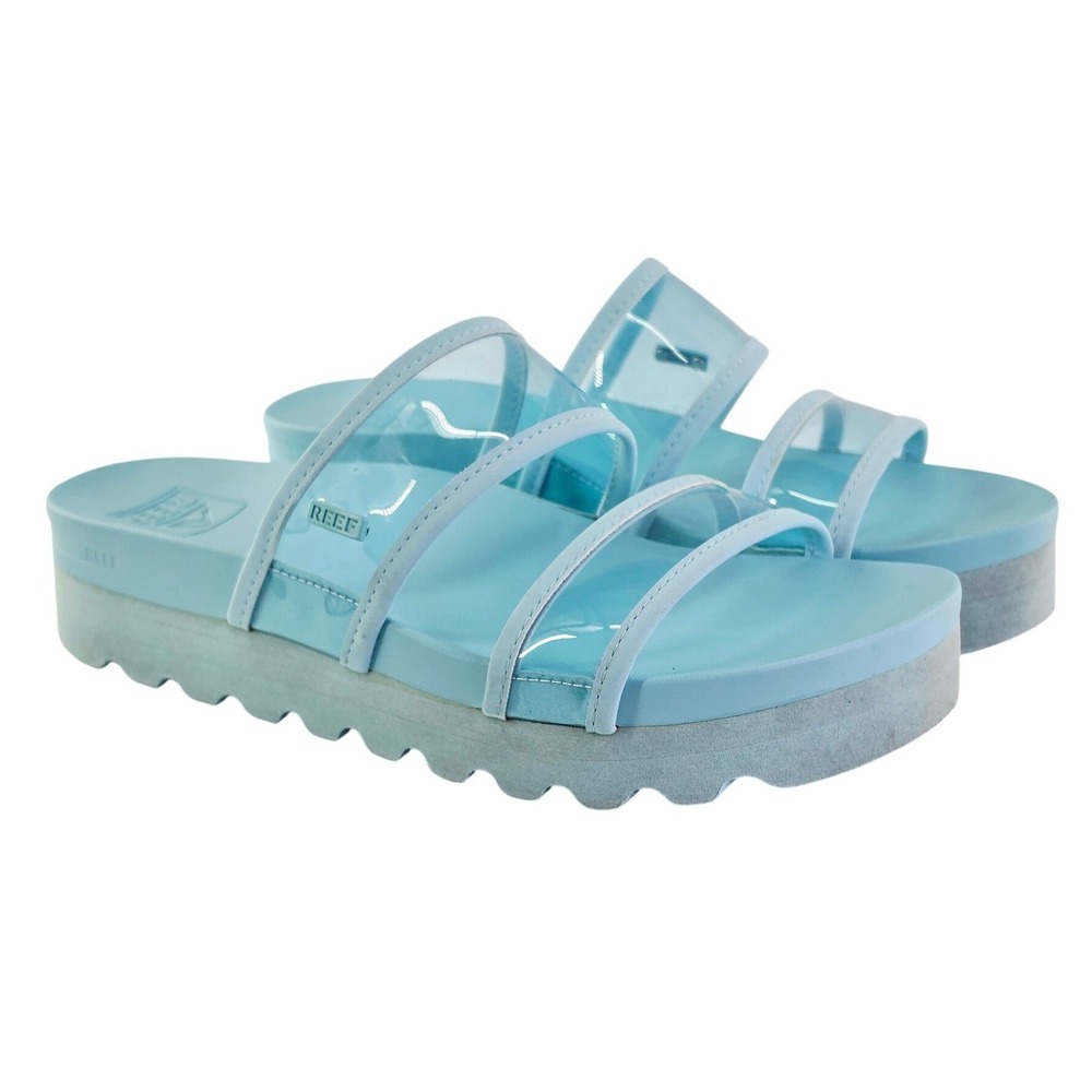 Reef Water Vista Higher Sky Blue Platform Slide Sandals Womens 8.5 B-24 JHV